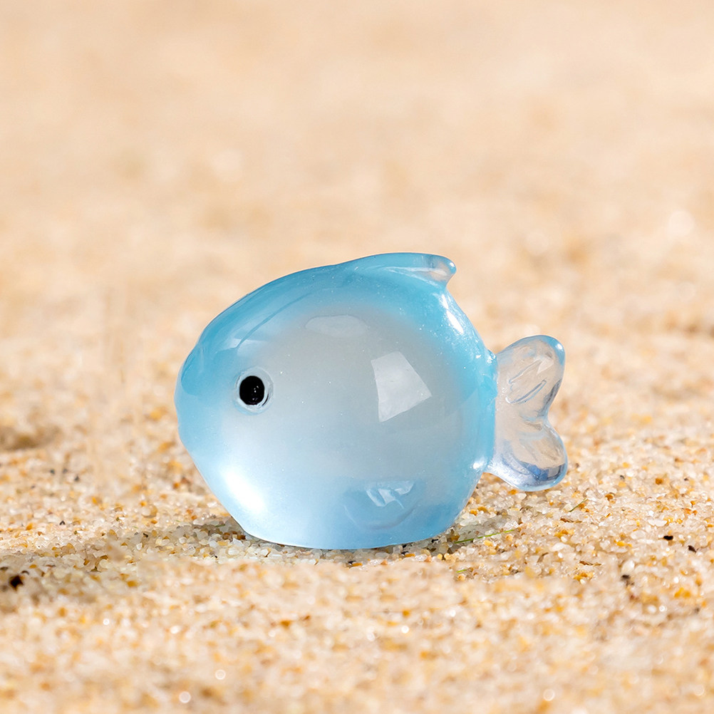 Marine Aquarium Home - 8Pcs Glow-in-The-Dark Cartoon Marine Animals Resin