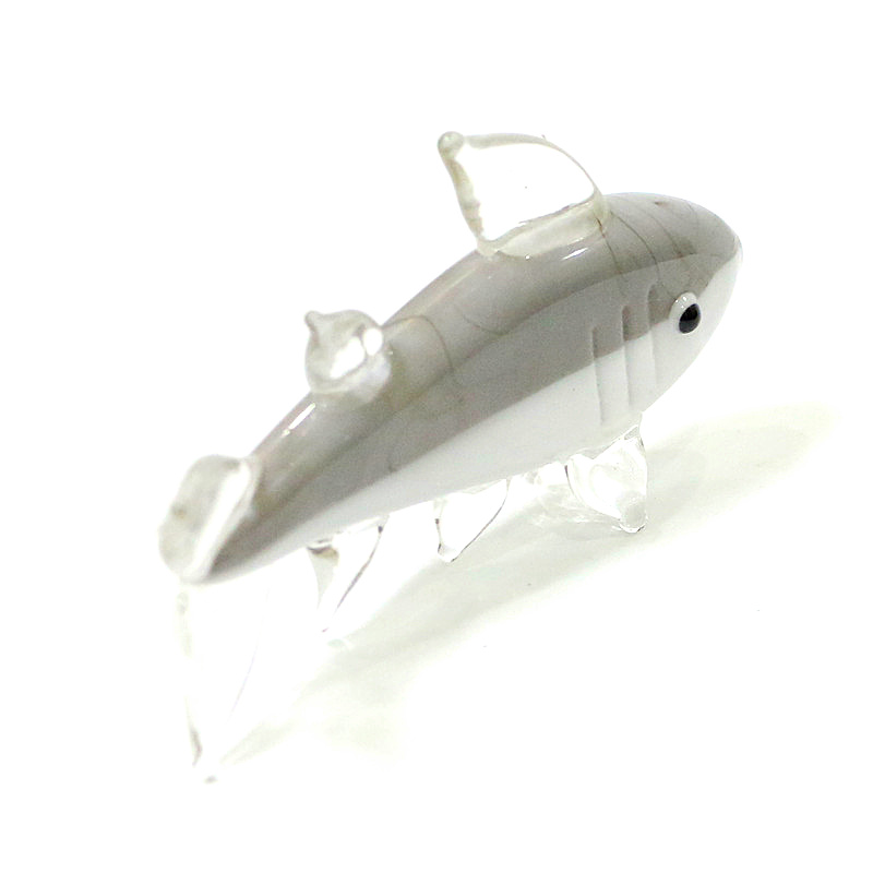 Gray Murano Glass Shark Figuri - Marine Aquarium Home 评论和价格