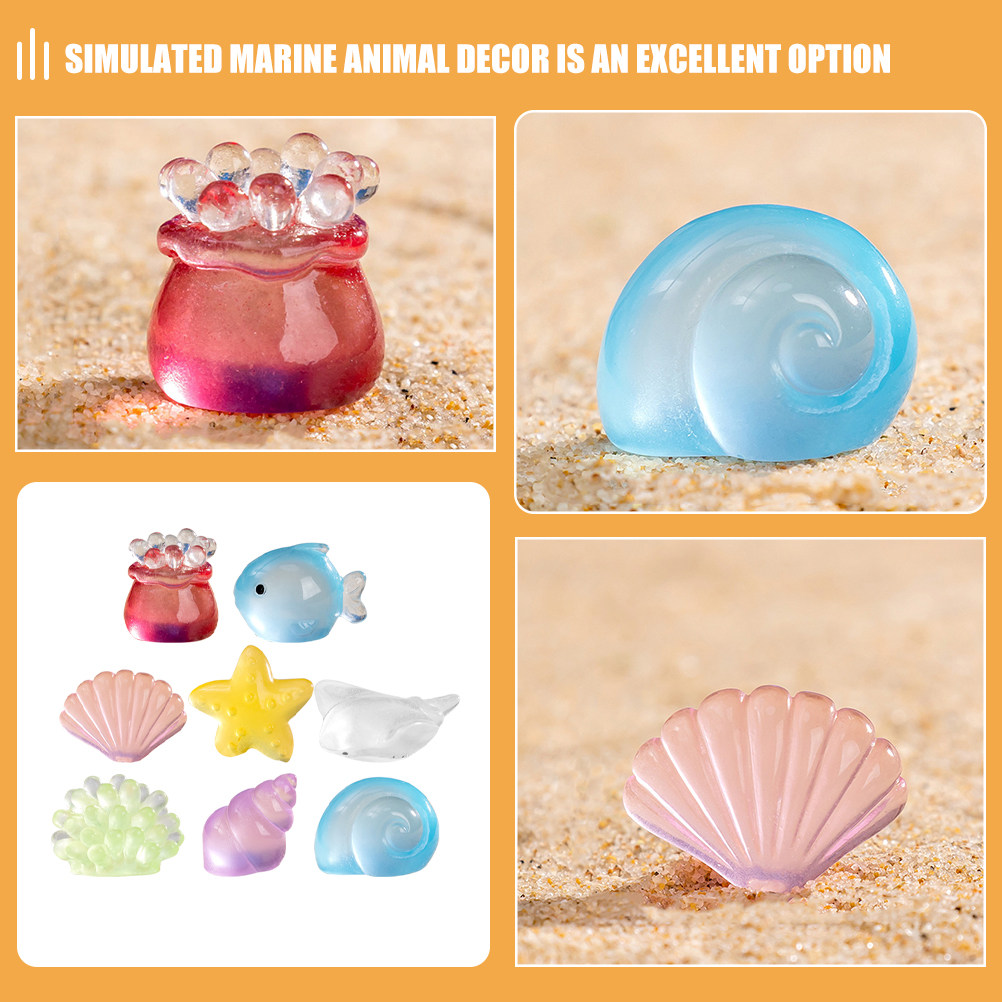 8Pcs Glow-in-The-Dark Cartoon  - Marine Aquarium Home 评论和价格