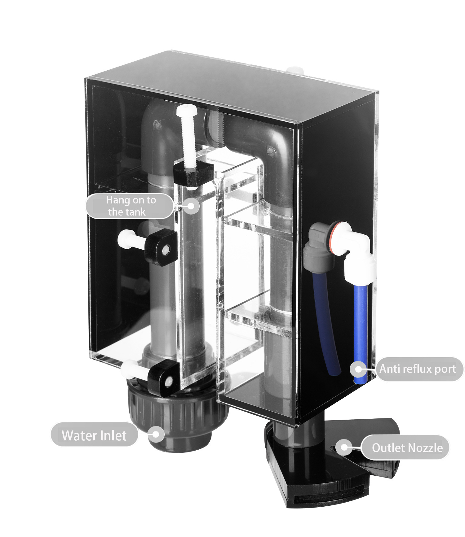 Wall Mounted Water Box Black V - Marine Aquarium Overflow 评论和价格