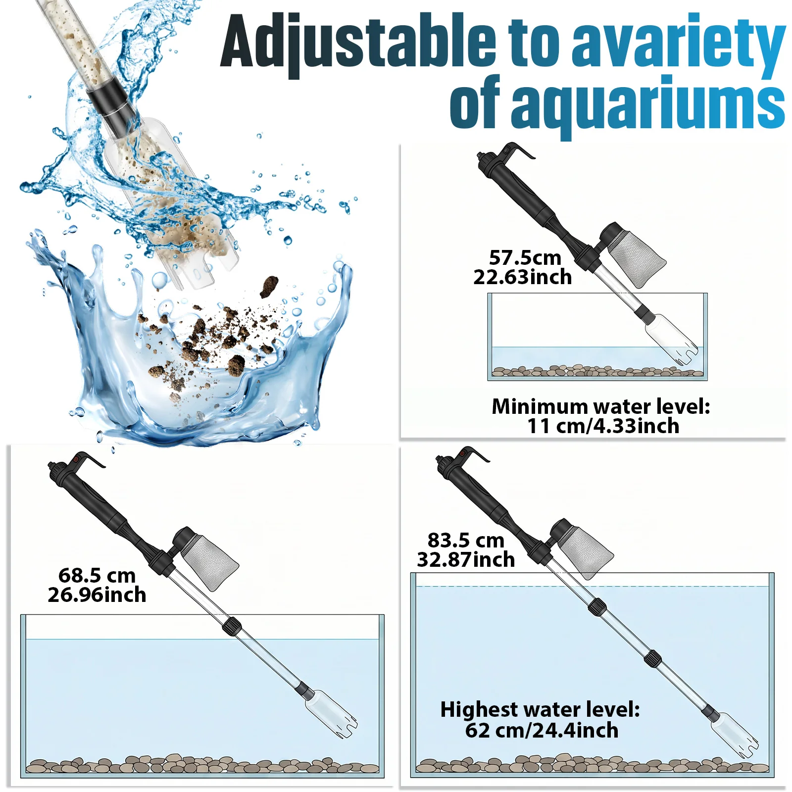 Aquarium Vacuum Gravel Cleaner - Marine Aquarium Vacuum 评论和价格