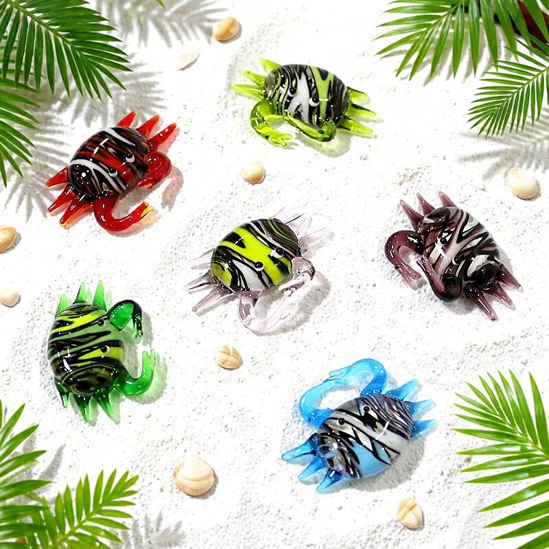 Handmade Cute Mini Glass Crab  - Marine Aquarium Home 评论和价格