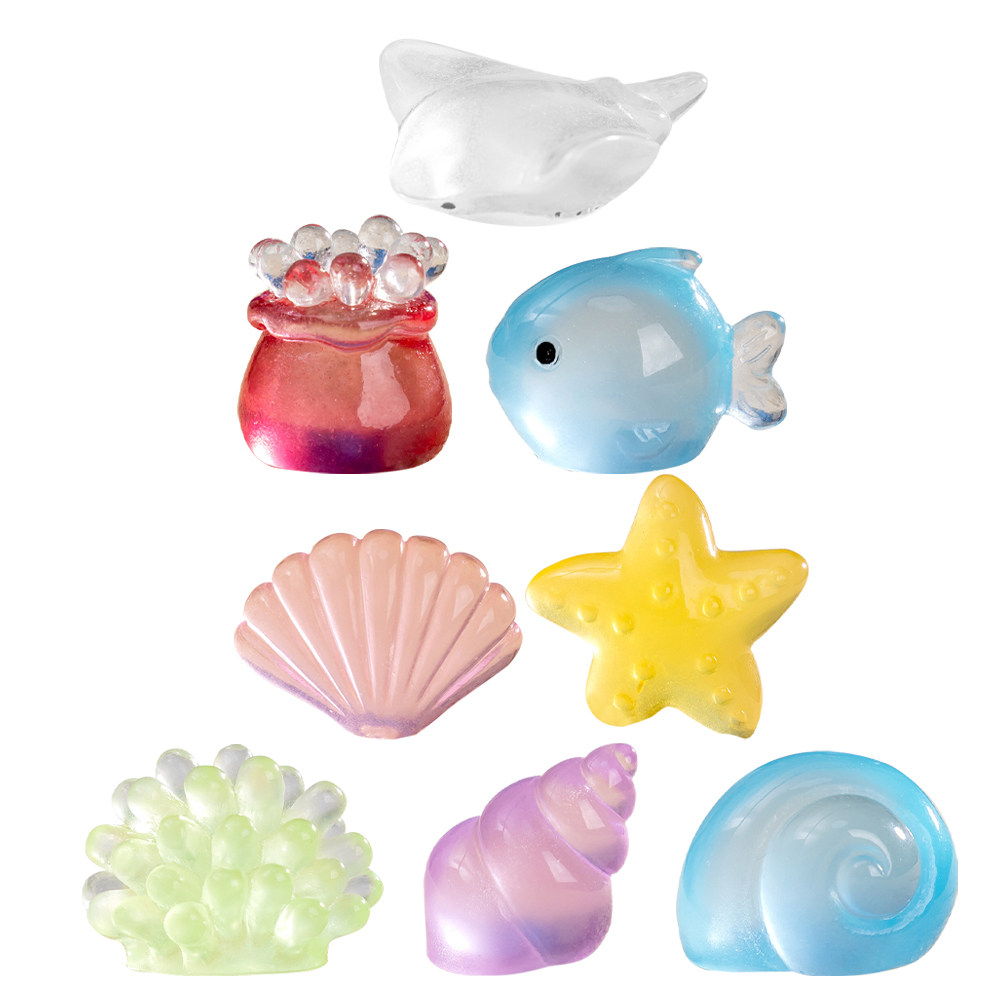8Pcs Resin Marine Animal Decor - Marine Aquarium Home 评论和价格