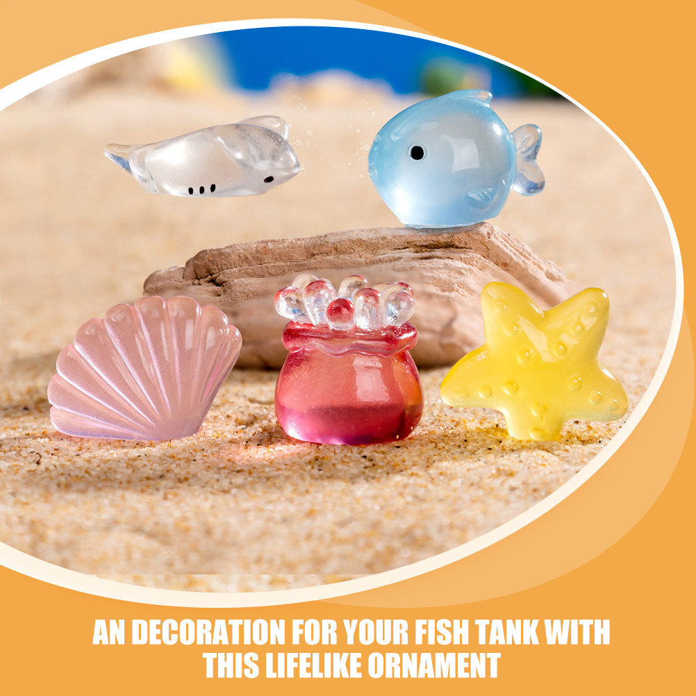 8Pcs Resin Marine Animal Decor - Marine Aquarium Home 评论和价格
