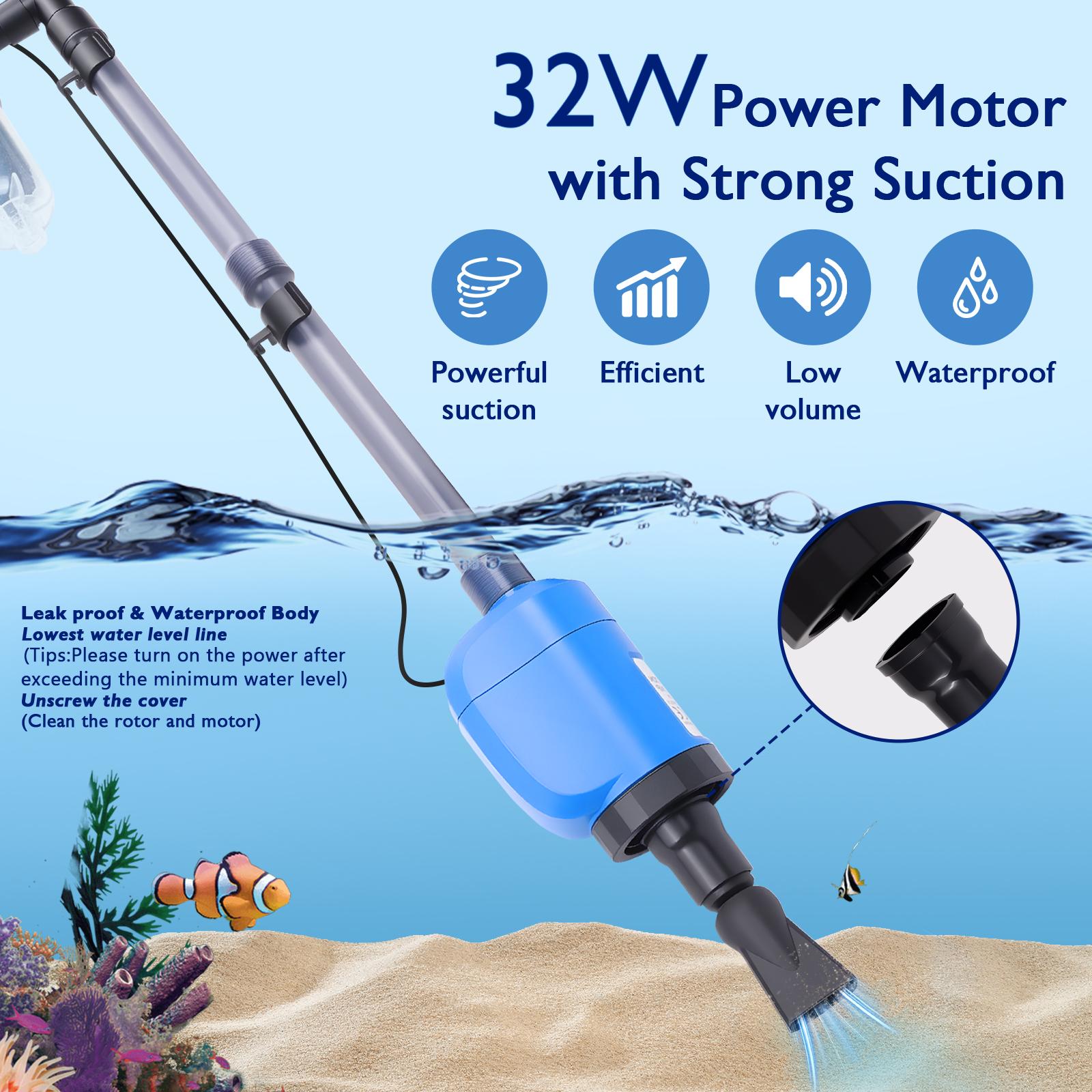 Electric Fish Tank Cleaner Vac - Marine Aquarium Vacuum 评论和价格