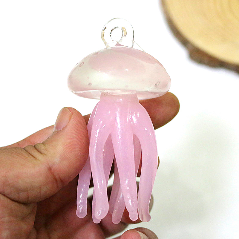 Pink Jellyfish Glass Pendant C - Marine Aquarium Home 评论和价格